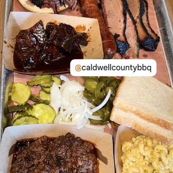 Caldwell County BBQ - Sliced brisket, brisket sandwich, burnt ends, chili, mac and cheese, jalapeño cheddar sausage - Barbeque Near Me - Peoria, Arizona