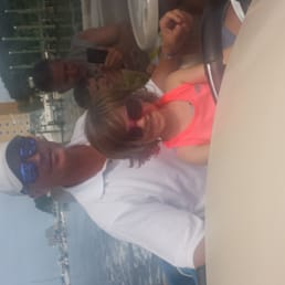 My daughter driving the boat with Captain Wayne! She loved him immediately!