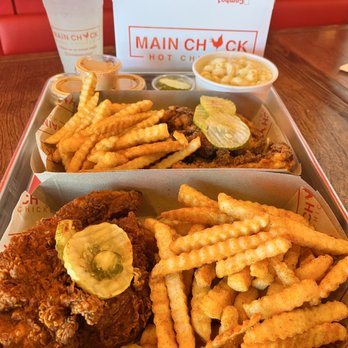 Main Chick Hot Chicken - a tray of fried chicken and french fries - Chicken Shop Near Me - Carlsbad, California Main Chick Hot Chicken - a tray of fried chicken and french fries - Chicken Shop Near Me - Carlsbad, California
