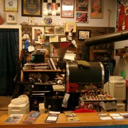 Blue Heron Coffee - The coffee grinder and decorations