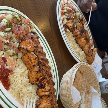 Memo Shish Kebab - Brooklyn - Me and my brother enjoying mixed Chicken Kebab - Middle Eastern Near Me - Brooklyn, New York