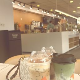 Tiramisu latter and strawberry matcha! Tiramisu latter and strawberry matcha!