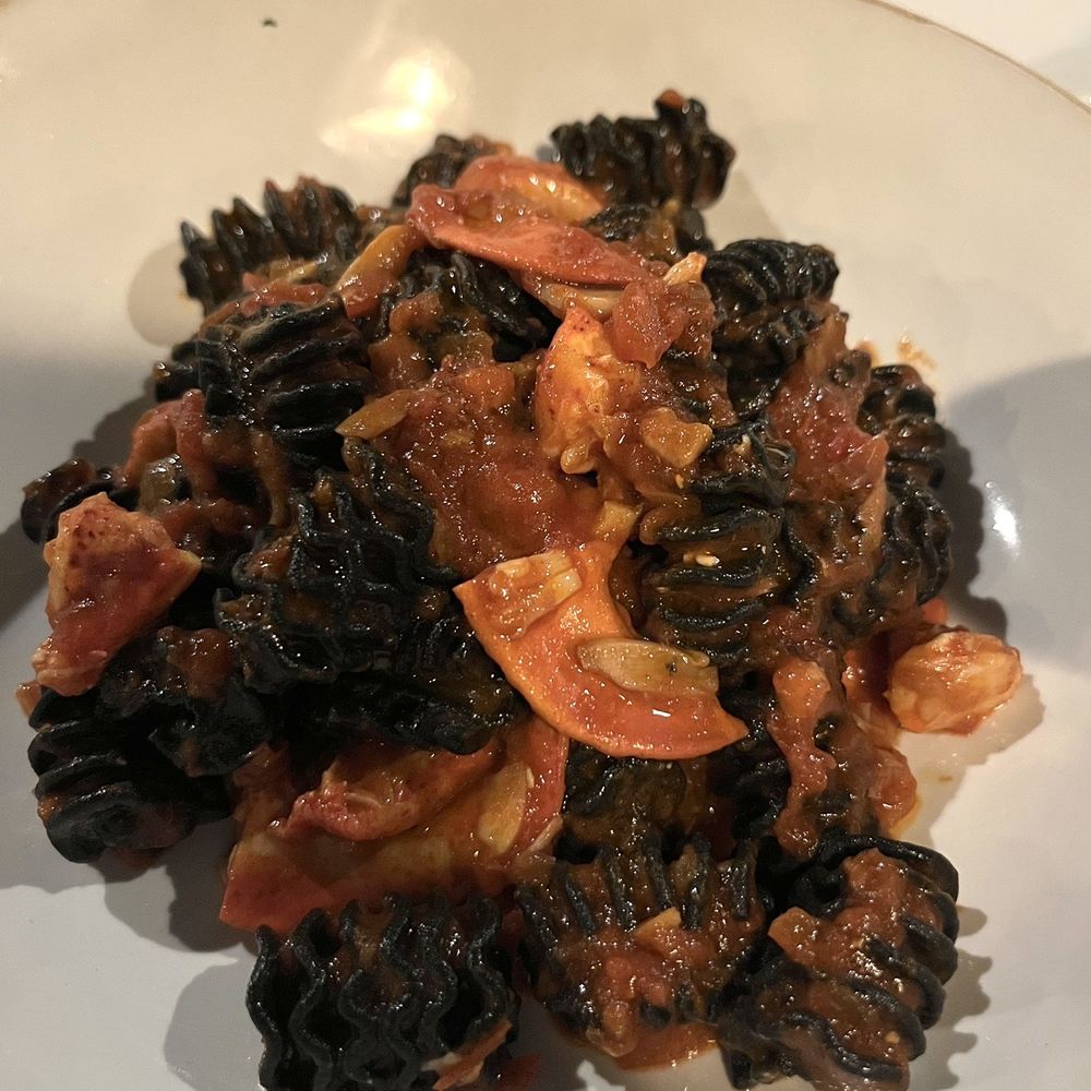 Iggys - Squid ink pasta - the best dish we got. Slightly spicy sauce with chunks of lobster, yum - Italian Near Me - Nashville, Tennessee