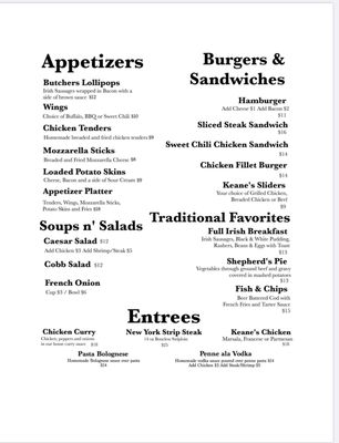 Menu photo 3 Keane's Bar and Restaurant Bronx, NY Menu photo 3 Keane's Bar and Restaurant Bronx, NY