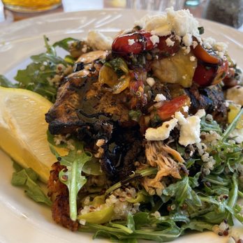 Luna Lounge - Grilled spinach salad with quinoa, olives, feta, pepperoni and a tasty vinaigrette - really flavorful and delicious! - Lounges Near Me - Carmichael, California