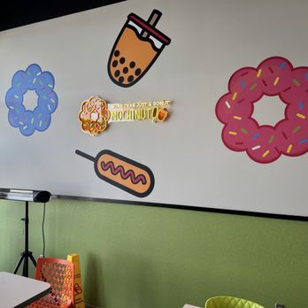 Mochinut Greenwood - The restaurant features Korean-inspired wall art and board games but is often mistaken for a typical donut shop. - Bubble Tea Near Me - Indianapolis, Indiana Mochinut Greenwood - The restaurant features Korean-inspired wall art and board games but is often mistaken for a typical donut shop. - Bubble Tea Near Me - Indianapolis, Indiana