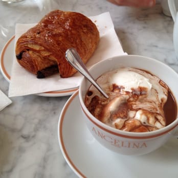 Angelina - The Dark Hot Chocolate paired with a Chocolate Croissant: heaven - Patisserie/Cake Shop Near Me - Paris, 75 Angelina - The Dark Hot Chocolate paired with a Chocolate Croissant: heaven - Patisserie/Cake Shop Near Me - Paris, 75