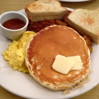 The Senator - Real Good Plate (bacon and eggs, buttermilk pancake, homefries, maple baked beans and challah toast) - Breakfast & Brunch Near Me - Toronto, Ontario The Senator - Real Good Plate (bacon and eggs, buttermilk pancake, homefries, maple baked beans and challah toast) - Breakfast & Brunch Near Me - Toronto, Ontario