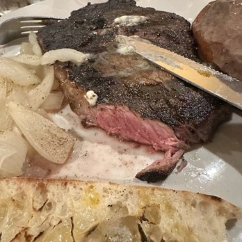 The Rustler at the Mills - 12oz Ribeye med rare cooked Pittsburg style ! (and I mean perfect) - Southern Near Me - Rocky Mount, North Carolina The Rustler at the Mills - 12oz Ribeye med rare cooked Pittsburg style ! (and I mean perfect) - Southern Near Me - Rocky Mount, North Carolina