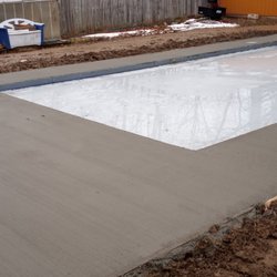 Good Guys Improvements - Pool deck with broom finish.