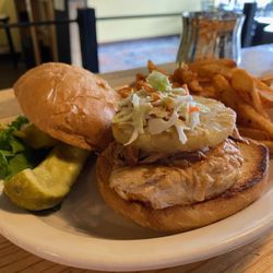 18 North Kitchen And Bar - Luau chicken sandwich with fries.