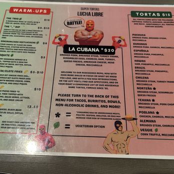 Super Tortas Lucha Libre - Menu - Mexican Near Me - Indianapolis, Indiana