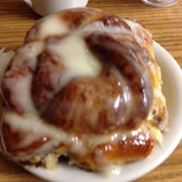 Warm cinnamon roll... Yum! Warm cinnamon roll... Yum!