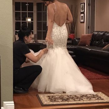 Love Sew True - Genesis working on my dress at my final fitting :) - Bridal Near Me - Irvine, California Love Sew True - Genesis working on my dress at my final fitting :) - Bridal Near Me - Irvine, California