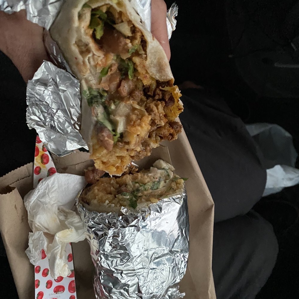 Spicy pork burrito