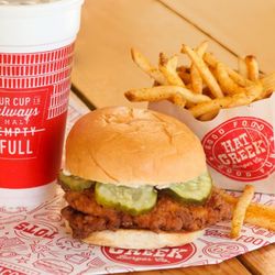 Hat Creek Burger Company - Fried Chicken Sandwich and French Fries