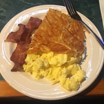 Valley Hotel Open Café - Small breakfast. Bacon, one scrambled egg and hash browns. - Pizza Near Me - Palmer, Alaska Valley Hotel Open Café - Small breakfast. Bacon, one scrambled egg and hash browns. - Pizza Near Me - Palmer, Alaska