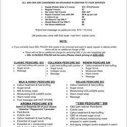 The Eden Spa - Our new menu updated