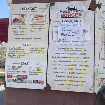 Grizzly Bear's Burger - Menu - Burgers Near Me - Acton, California