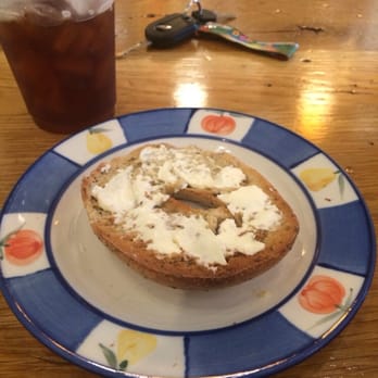 Joe Van Gogh - Iced coffee (on draught- how awesome!) and poppy seed bagel complete with cream cheese :) awesome pre-study duo! - Coffee & Tea Near Me - Durham, North Carolina