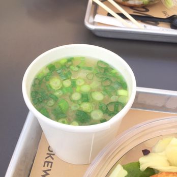 Pokeworks - Miso soup. Came with the help check in - Poke Near Me - Irvine, California