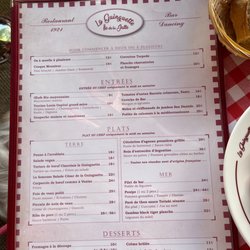 La Guinguette de Neuilly - Current menu Summer 2022