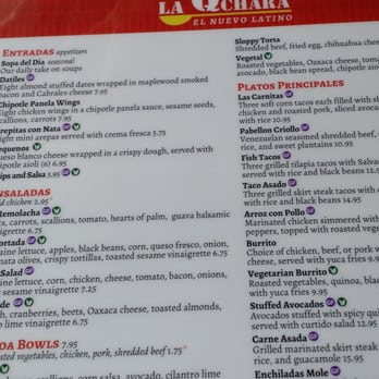La QChara - Menu - Latin American Near Me - Melrose, Massachusetts