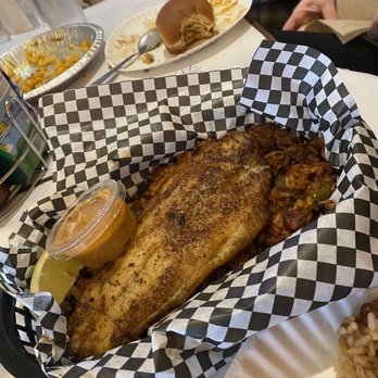 Satchmo's - Blackened catfish over a bed of jambalaya - Cajun/Creole Near Me - Flagstaff, Arizona Satchmo's - Blackened catfish over a bed of jambalaya - Cajun/Creole Near Me - Flagstaff, Arizona