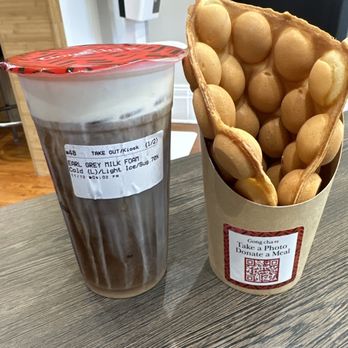 Gong Cha - Bubble Waffle, Earl Grey w/ Milk Foam - Desserts Near Me - New Orleans, Louisiana Gong Cha - Bubble Waffle, Earl Grey w/ Milk Foam - Desserts Near Me - New Orleans, Louisiana