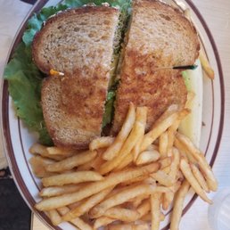 Veggie sandwich and fries Veggie sandwich and fries