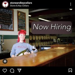 Our awesome bartender and, apparently, they're also hiring for all sorts of positions.