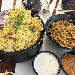 Kalinga - Kalinga vegetable biryani and vegetable Szechuan noodles