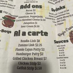 Vinny’s Cajun Kitchen - Menu