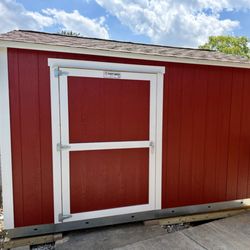 Tuff Shed - This is the front of our Tuff Shed. The door is solid, secure and easy to open.