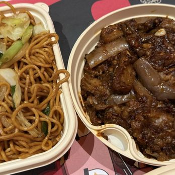 Chubby Bowls - Side of Vegetable Chow Mein; Wagyu Eggplant Stir-Fry - couldn't find the wagyu :( - Asian Fusion Near Me - New York, New York