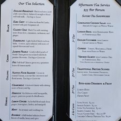 Captain Farris House Tea Room - Afternoon Tea Menu! Wonderful selection!