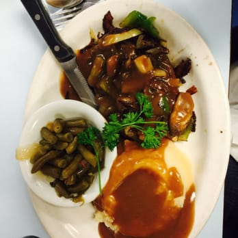 Village Grill - Salisbury steak mashed potatoes green beans Saturday special. - Diners Near Me - Tehachapi, California