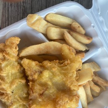 London Chippy - fried fish and chips in a styrofoam container - Food Trucks Near Me - Gambrills, Maryland