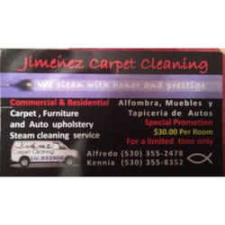 Jimenez Carpet Cleaning - Special Promotion $30.00 per Room