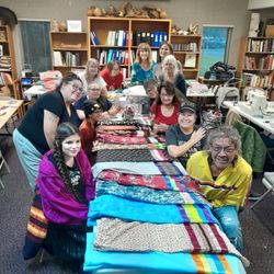 Nokomis Cultural Heritage Center - Ribbon Skirt Making Marathon.  Fantastic group.  Miigwech