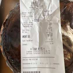 Rico Pollo - $17.37 for a chicken and small maduros really? And the food was cold
