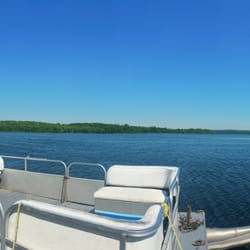 Anglers Retreat - Pontoon fits eight people, $180/day ending at 7:00pm. We paid $120 for four hours.