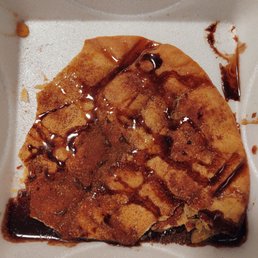The sopapilla is just a fried flour tortilla. Not edible. The sopapilla is just a fried flour tortilla. Not edible.