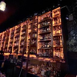 The view from the bar of all the bottles available