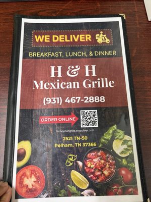 Menu photo 3 H & H Mexican Grille Pelham, TN