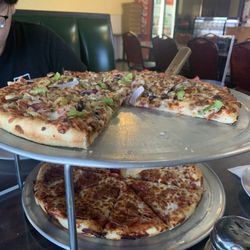 Mona Lisa Pizza Fate - Our large Supreme Pizza and Pepperoni Pizza.  Delicious!