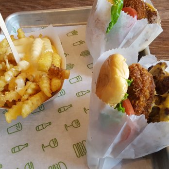 Shake Shack Glendale - Shack stack w cheese fries - Burgers Near Me - Glendale, California