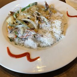 Shrimp - not noted as spicy and is very spicy. Rice was blown, over cooked.