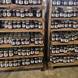 Plenty of jarred items to choose from.
