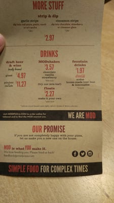 Menu photo 5 MOD Pizza Woodinville, WA